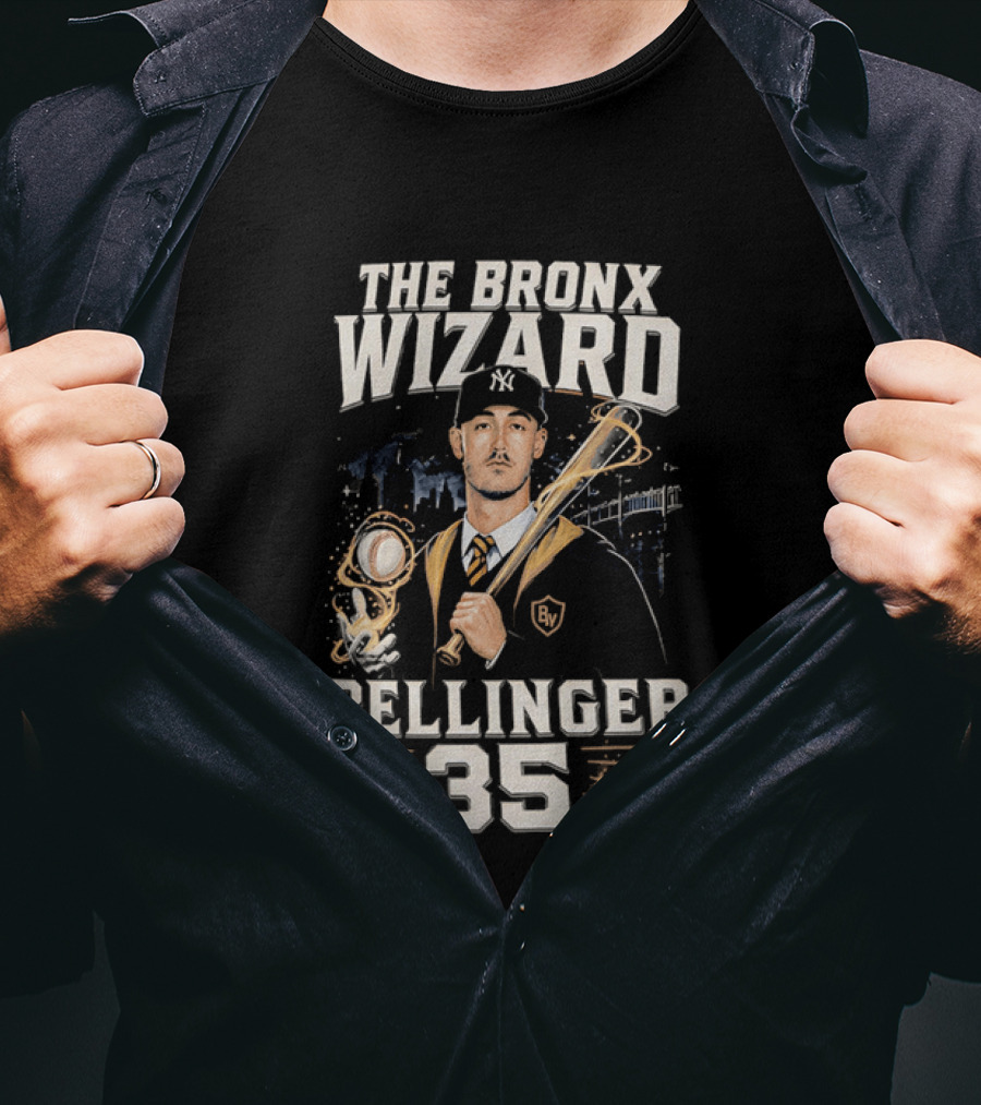 The Bronx Wizard Bellinger 35 Baseball Magic NYC Wizardry T-Shirt