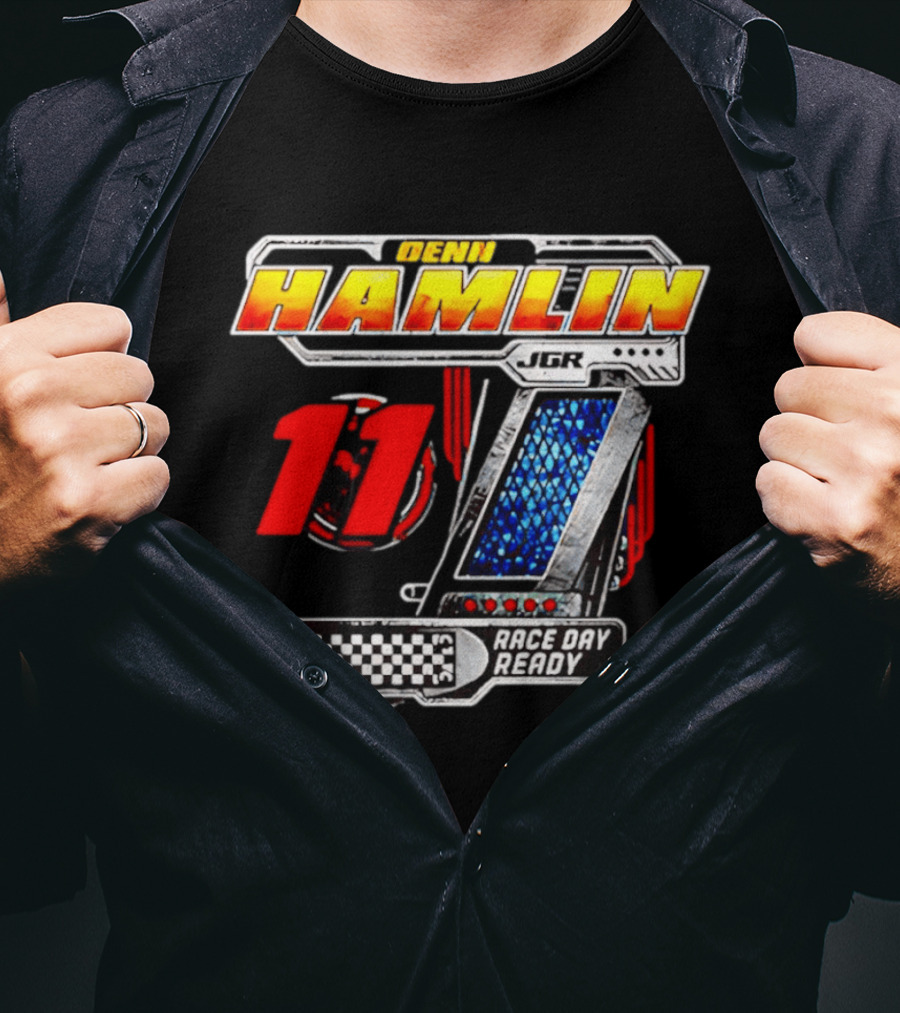 Denny Hamlin Joe Gibbs Racing 11 Race Day Ready Checkerboard Speedometer T-Shirt