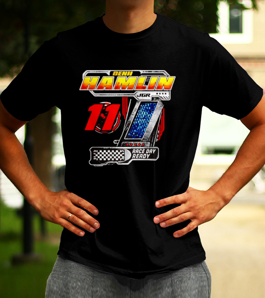 Denny Hamlin Joe Gibbs Racing 11 Race Day Ready Checkerboard Speedometer T-Shirt
