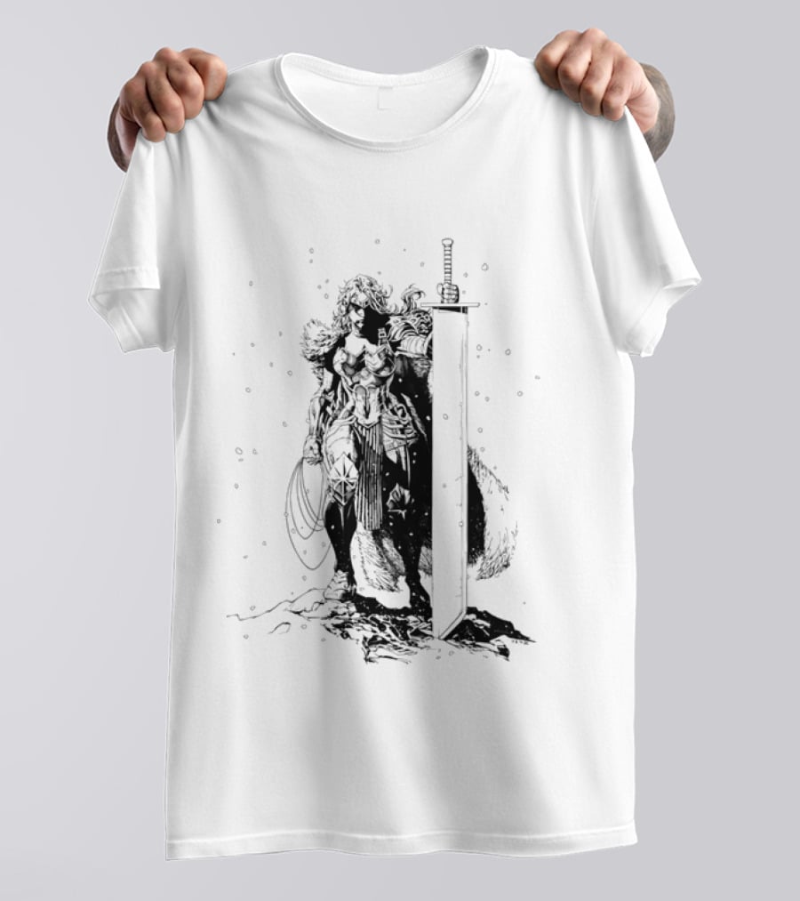 Absolute Wonder Woman Warrior Icon With Sword And Shield T-Shirt
