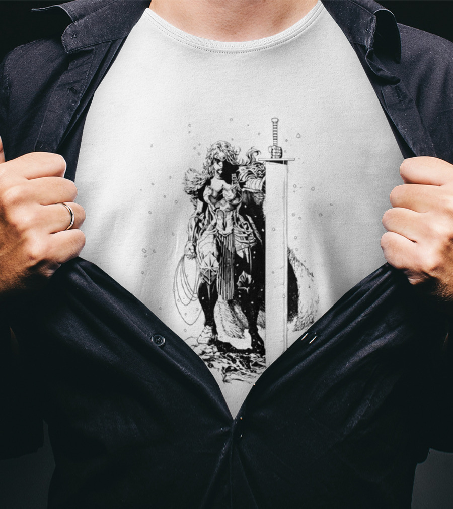 Absolute Wonder Woman Warrior Icon With Sword And Shield T-Shirt