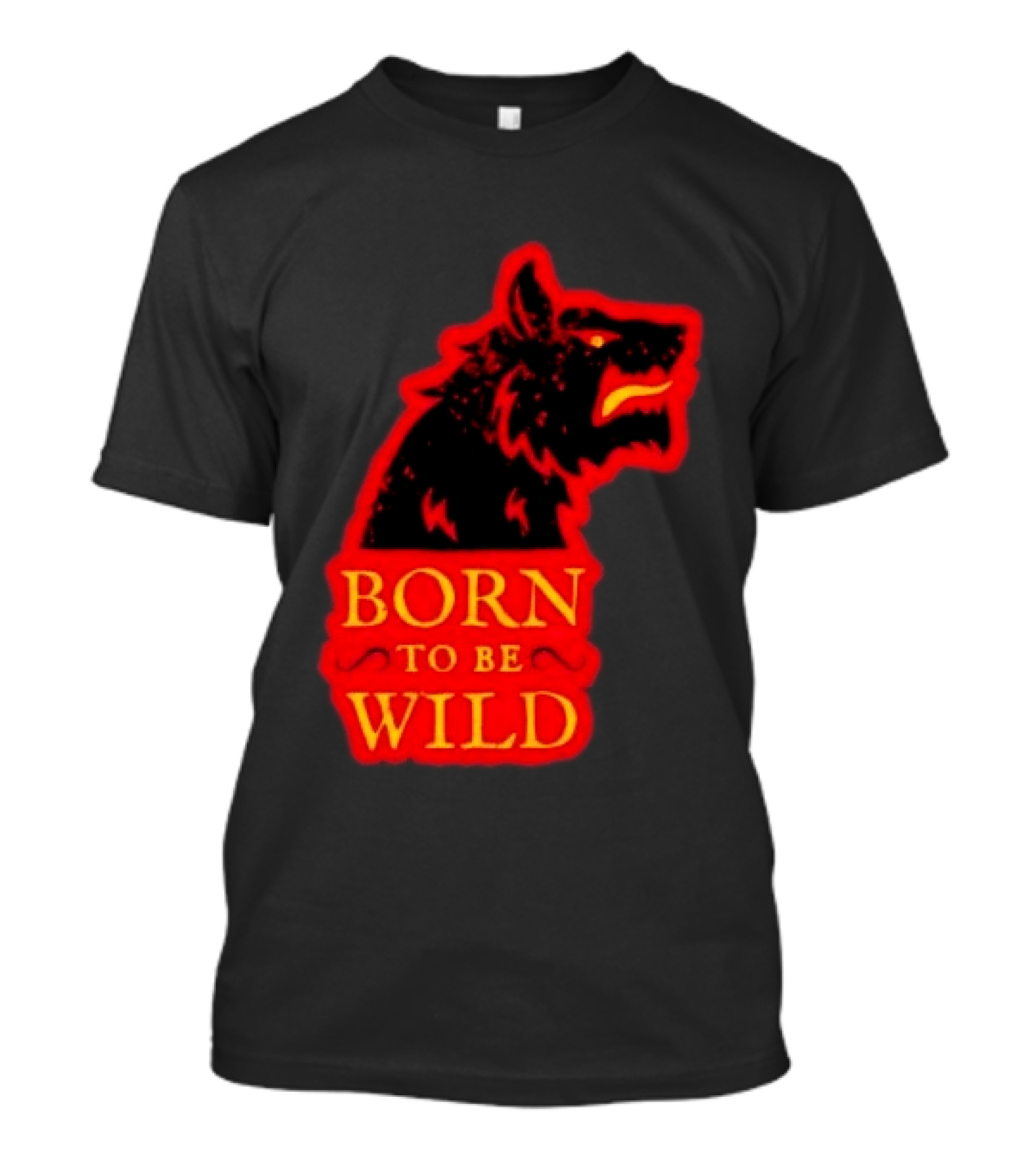 Born To Be Wild Wolf Silhouette Red T-Shirt