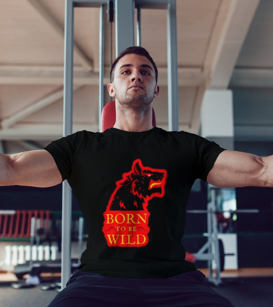 Born To Be Wild Wolf Silhouette Red T-Shirt