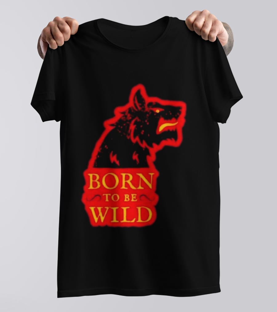 Born To Be Wild Wolf Silhouette Red T-Shirt