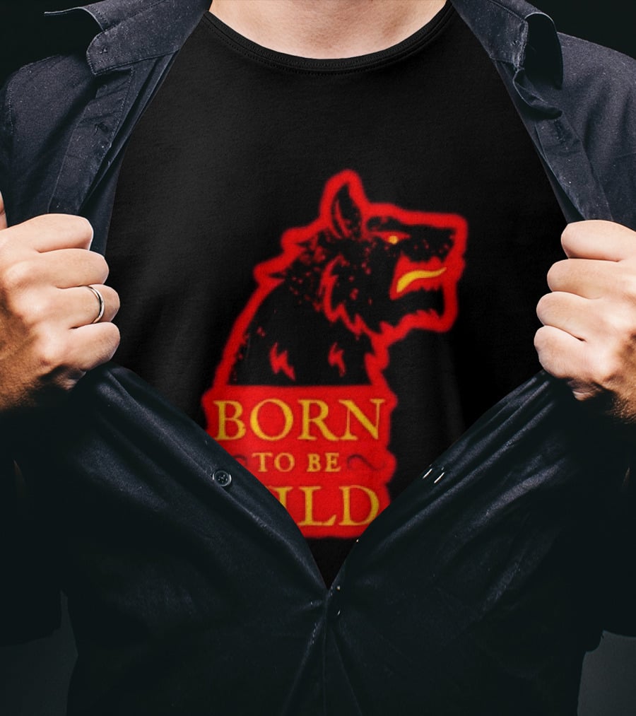 Born To Be Wild Wolf Silhouette Red T-Shirt