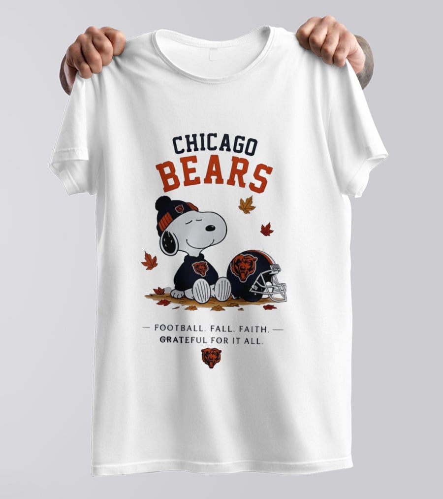 Chicago Bears Snoopy Grateful Football Fall Faith T-Shirt