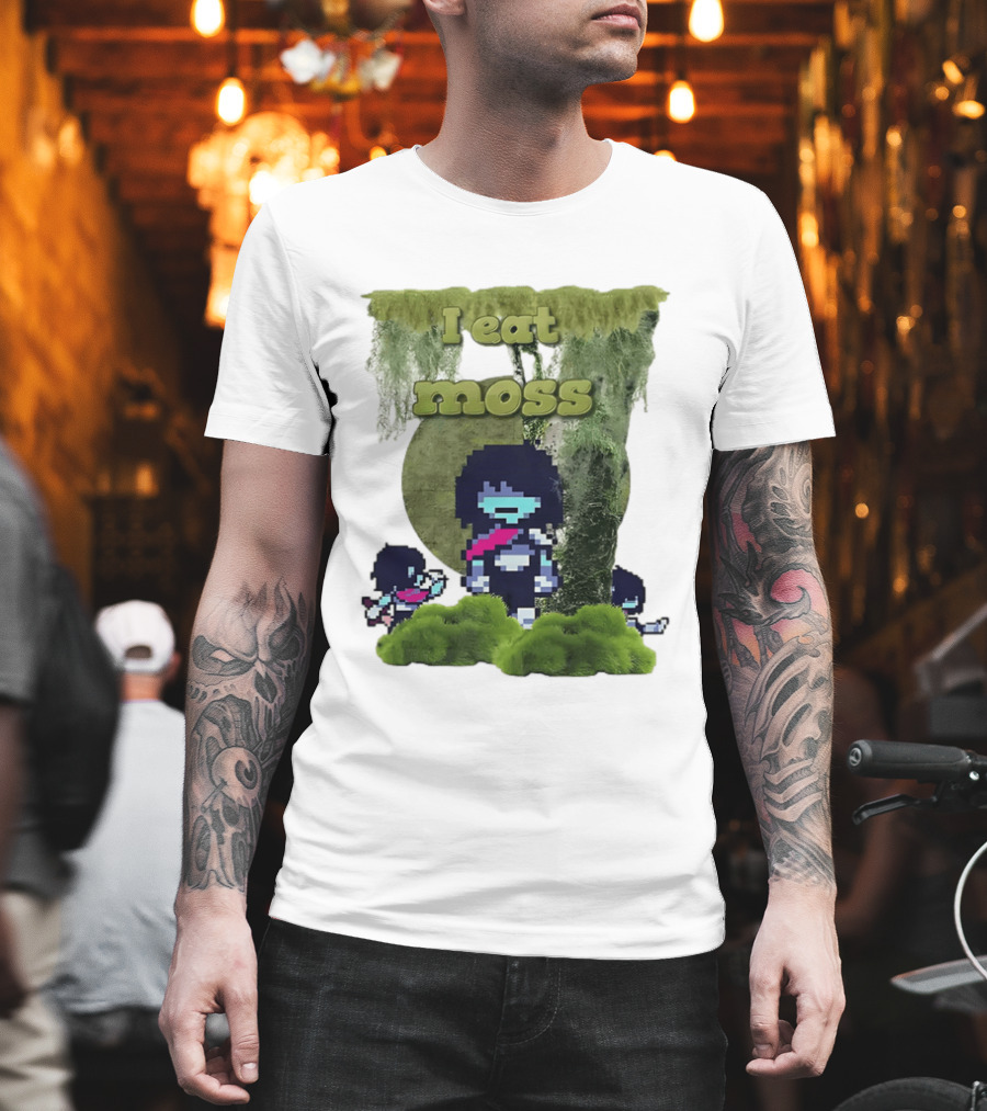 Deltarune I Eat Moss Pixel Art With Character And Mossy T-Shirt