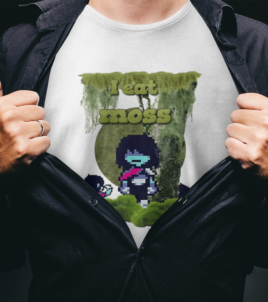 Deltarune I Eat Moss Pixel Art With Character And Mossy T-Shirt