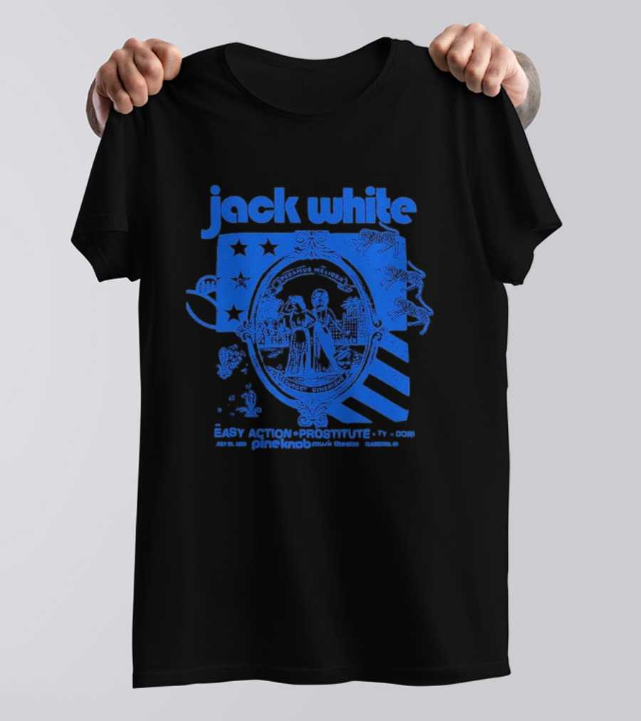 Jack White Easy Action Records Detroit Michigan 2026 Pine Knob Music Theatre Event July 25 T-Shirt