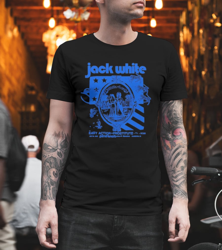 Jack White Easy Action Records Detroit Michigan 2026 Pine Knob Music Theatre Event July 25 T-Shirt