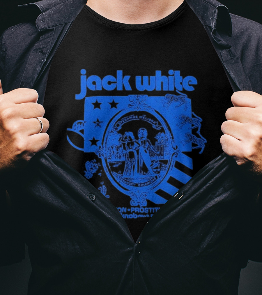 Jack White Easy Action Records Detroit Michigan 2026 Pine Knob Music Theatre Event July 25 T-Shirt