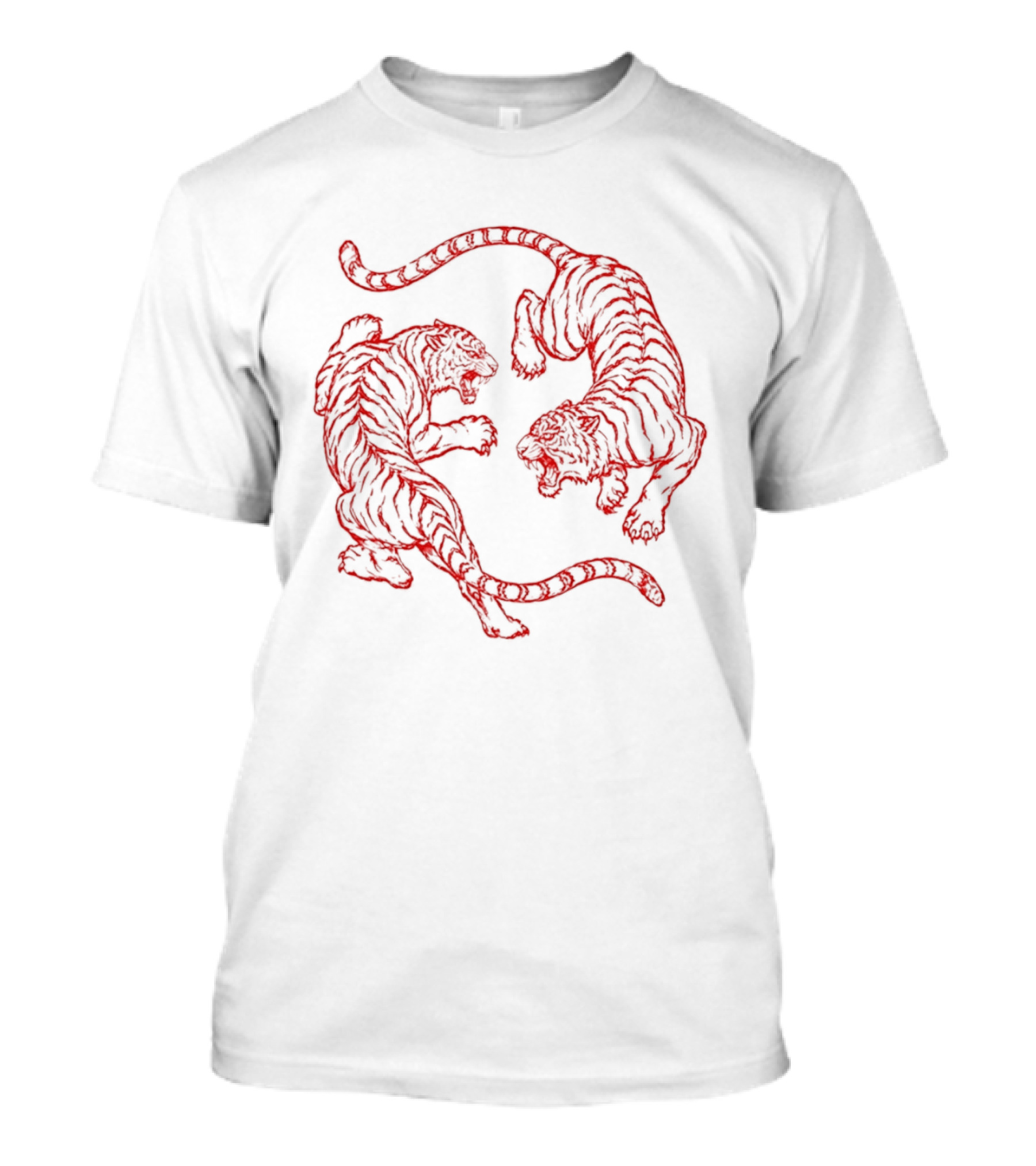 Japanese Fighting Tigers Tiger Red Duel T-Shirt