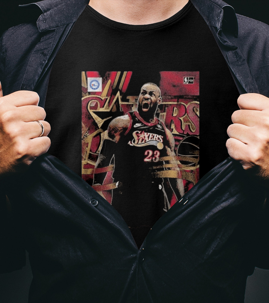 Lebron James Joins Philadelphia 76ers Number 23 NBA Team Jersey T-Shirt