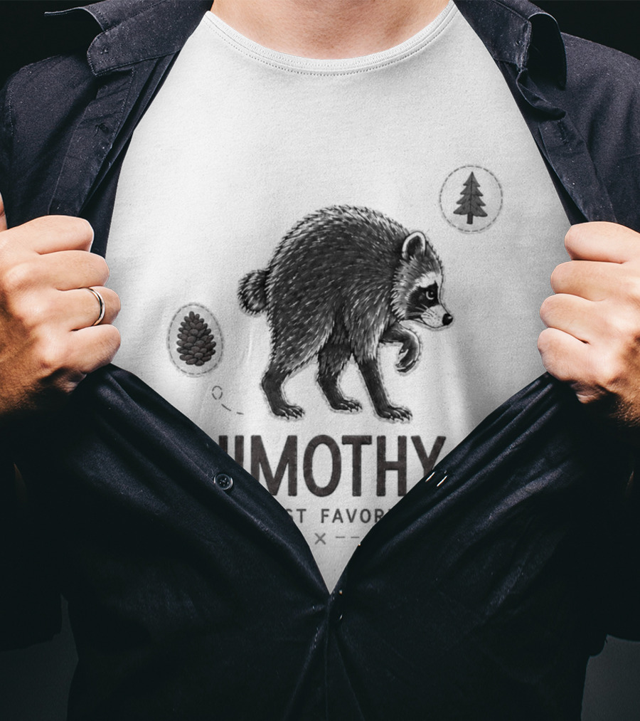 Jimothy Forest Favorite Bear Silhouette And Trees T-Shirt