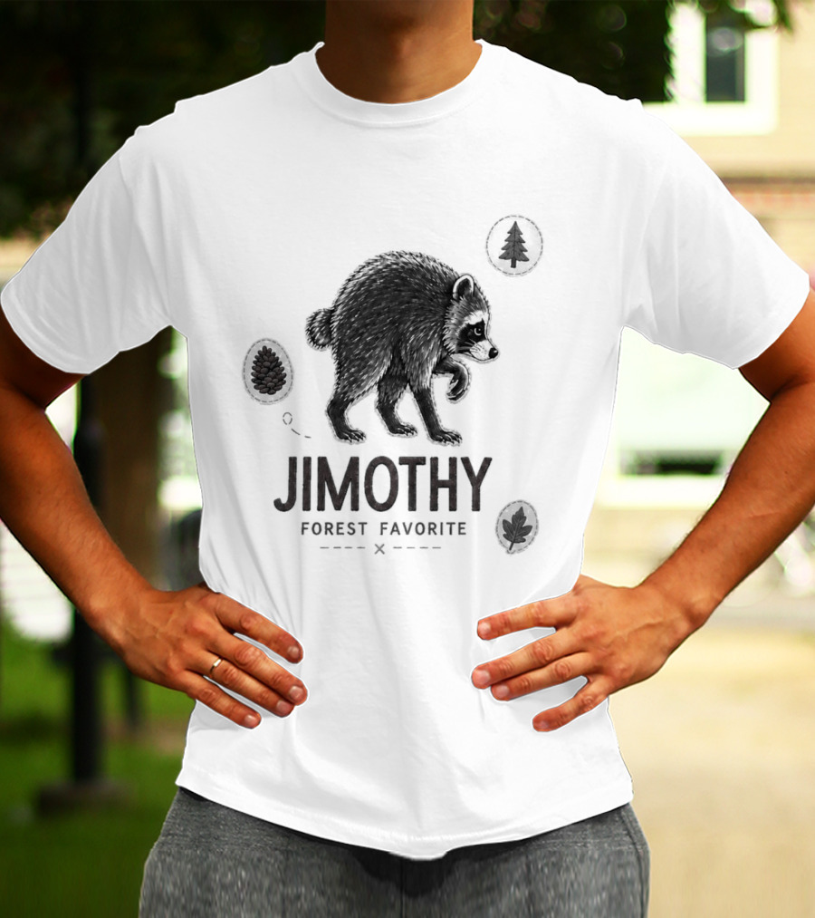 Jimothy Forest Favorite Bear Silhouette And Trees T-Shirt