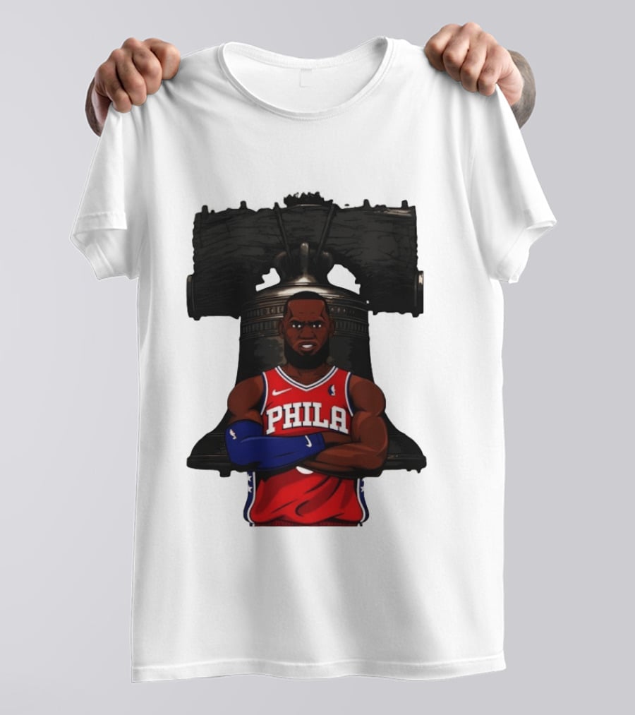 Philadelphia 76ers 2026 LeBron James Liberty Bell Basketball T-Shirt