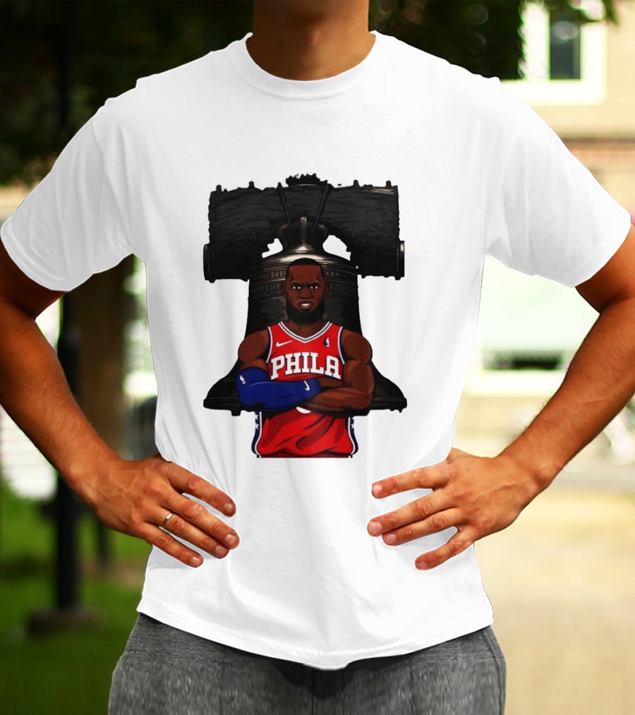 Philadelphia 76ers 2026 LeBron James Liberty Bell Basketball T-Shirt