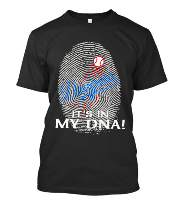 Los Angeles Dodgers It's In My DNA Fingerprint Baseball T-Shirt
