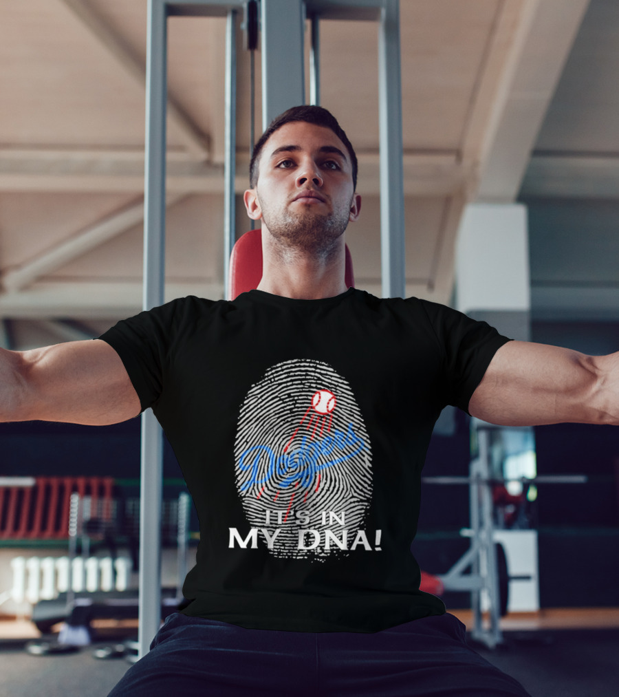Los Angeles Dodgers It's In My DNA Fingerprint Baseball T-Shirt