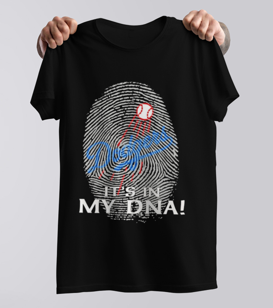 Los Angeles Dodgers It's In My DNA Fingerprint Baseball T-Shirt