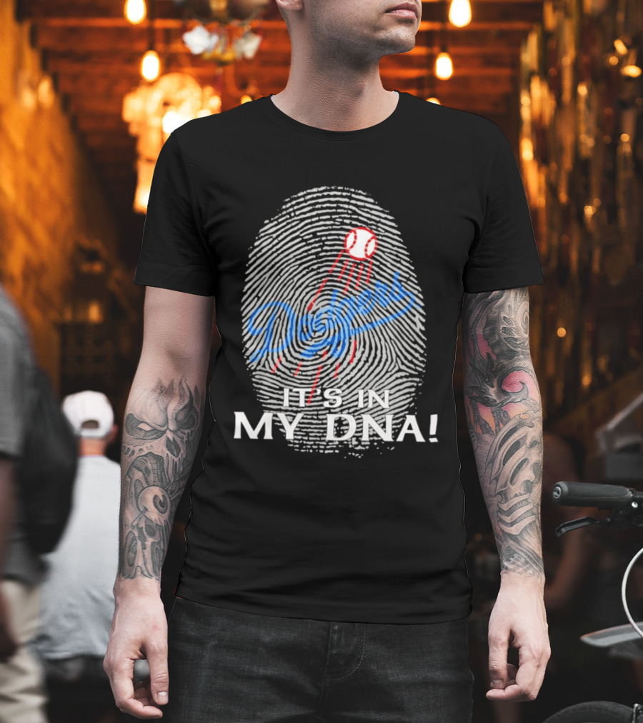 Los Angeles Dodgers It's In My DNA Fingerprint Baseball T-Shirt