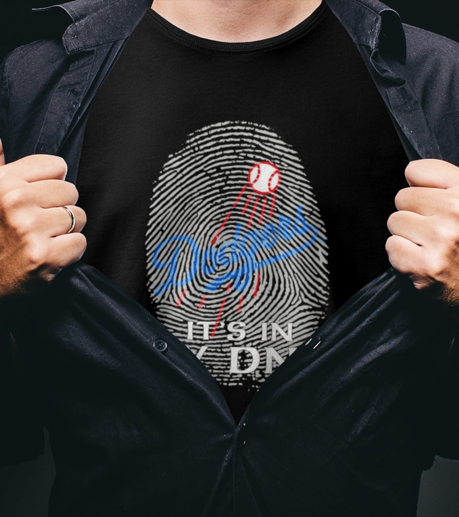 Los Angeles Dodgers It's In My DNA Fingerprint Baseball T-Shirt
