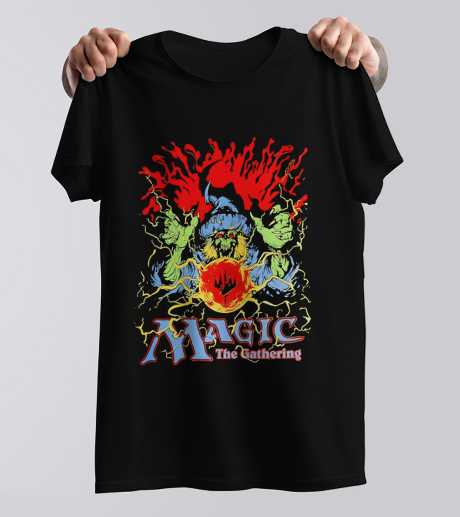 Magic The Gathering Wizard Elemental Spellcaster Mystical Flames T-Shirt