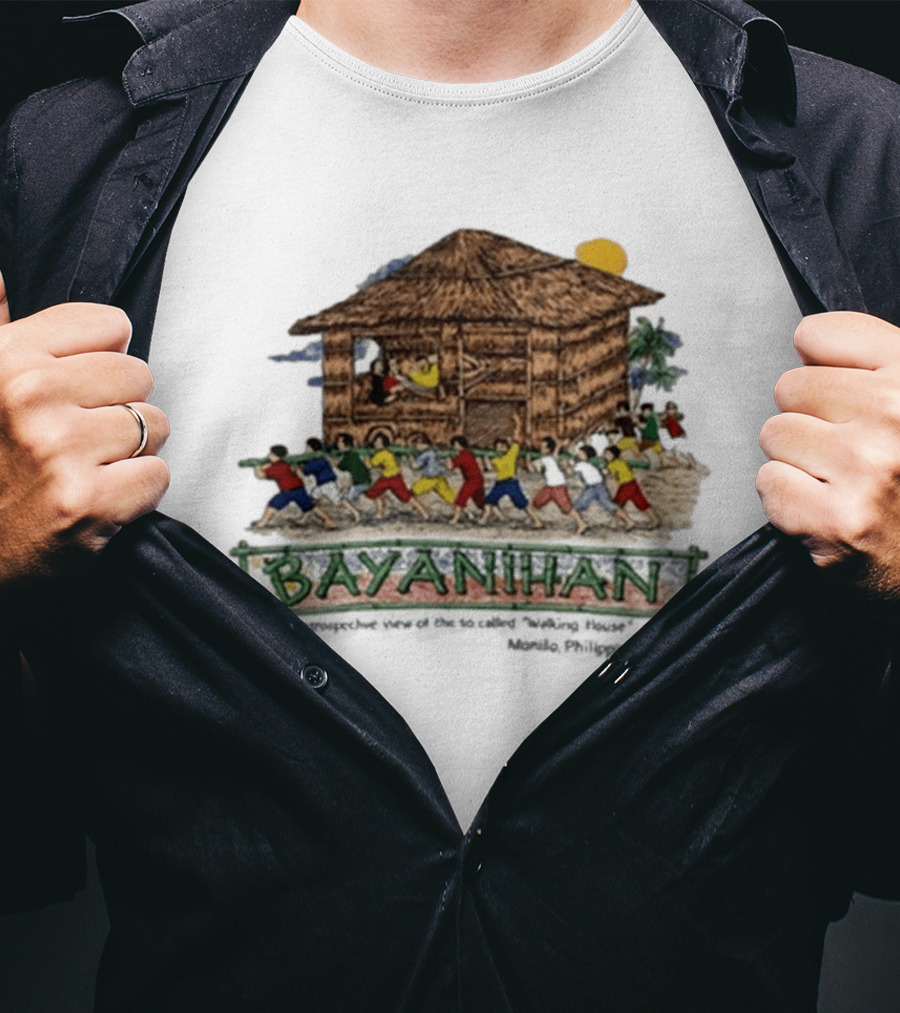 Bayanihan Retrospective View Carrying The Walking House Manila Philippines T-Shirt