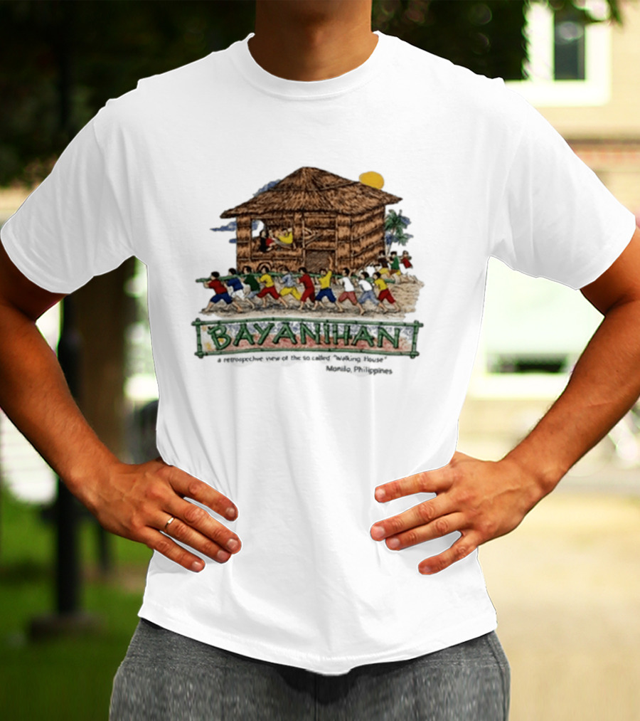 Bayanihan Retrospective View Carrying The Walking House Manila Philippines T-Shirt
