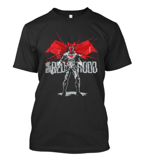 Red Hood Dynamic Vigilante Hero With Red Bat T-Shirt