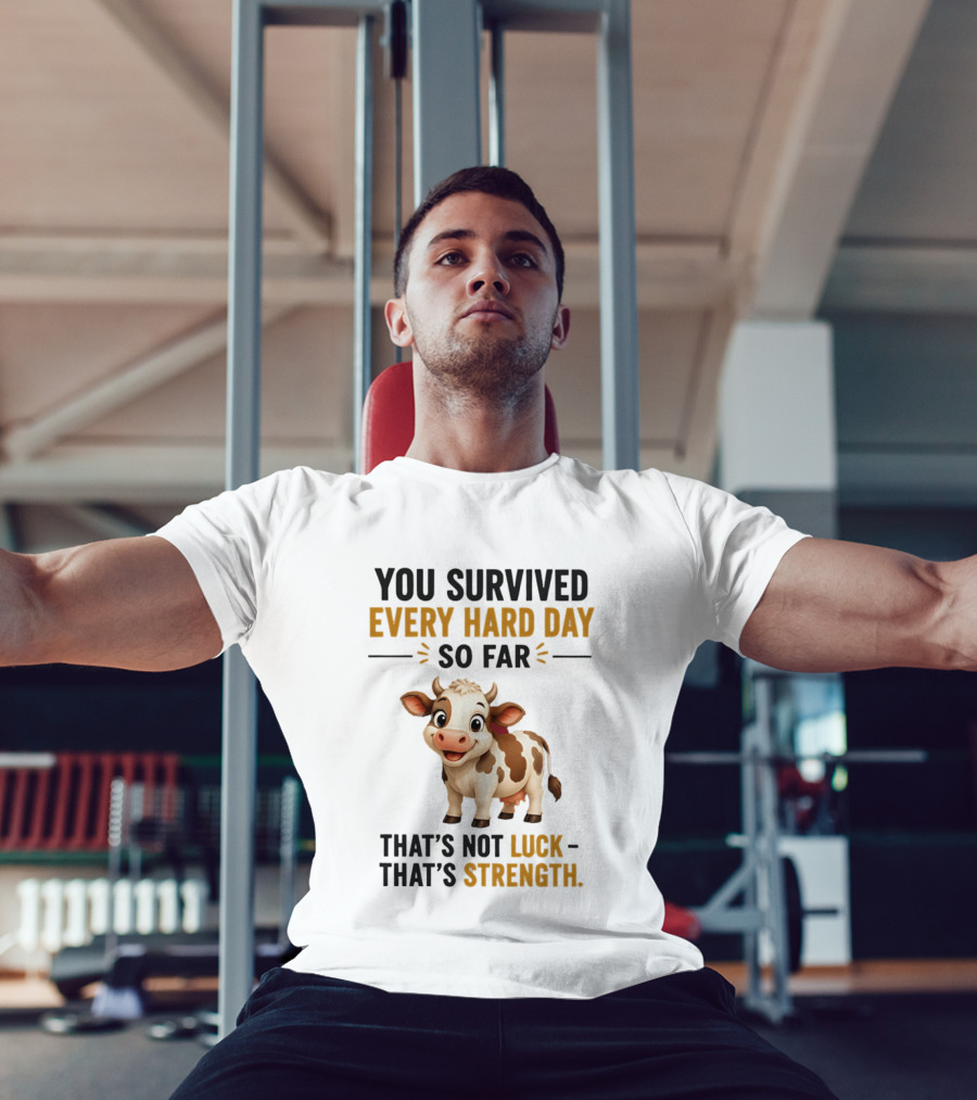 You Survived Every Hard Day So Far That's Not Luck That's Strength Cow T-Shirt