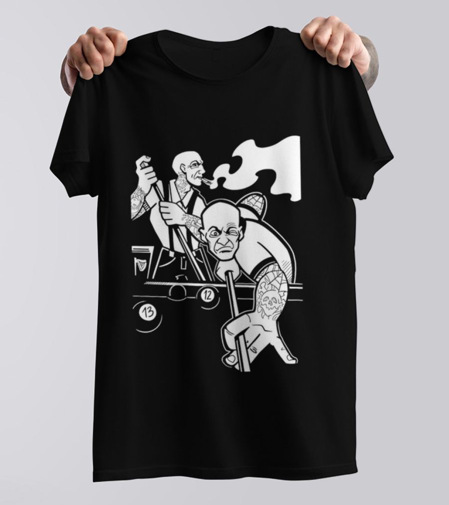 13 12 Tattooed Billiard Players Smoking Pool Game T-Shirt