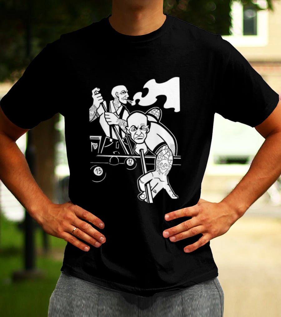 13 12 Tattooed Billiard Players Smoking Pool Game T-Shirt