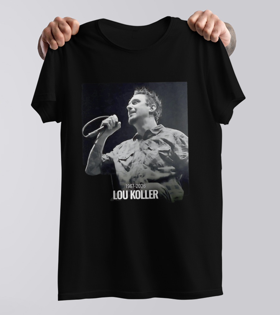 1967 2026 Lou Koller Microphone Plaid Black And White T-Shirt