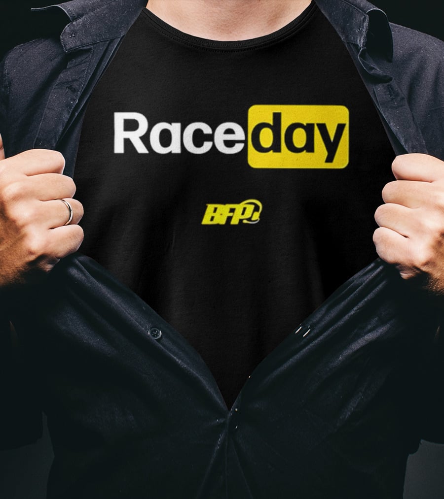 BFP Raceday Bold White Yellow Racing T-Shirt