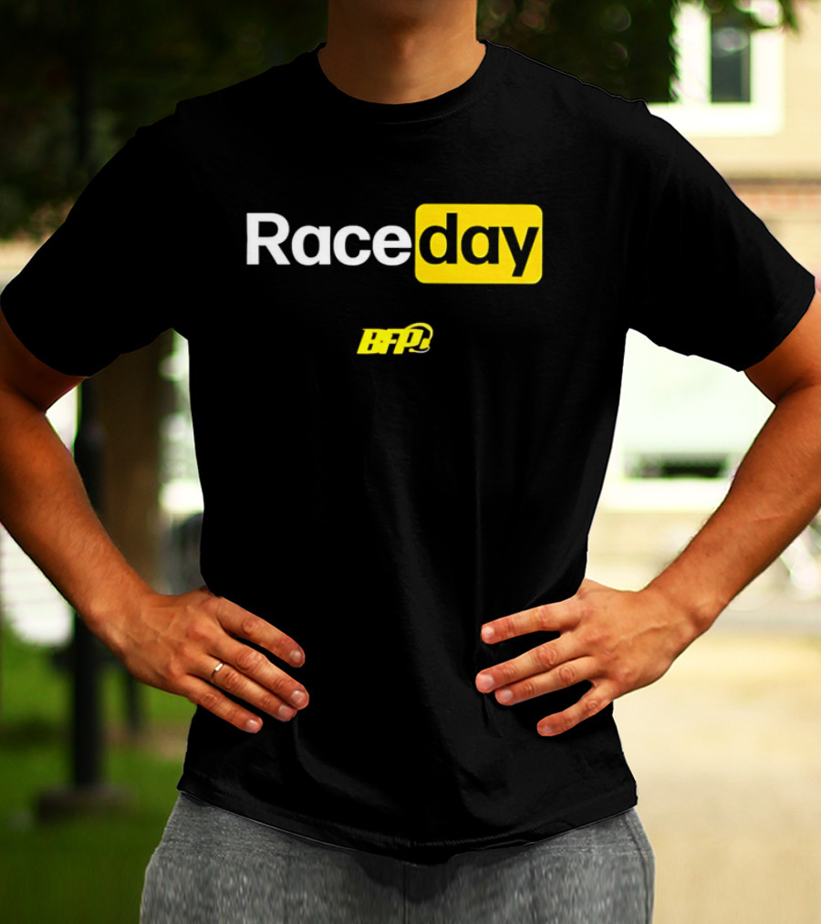 BFP Raceday Bold White Yellow Racing T-Shirt