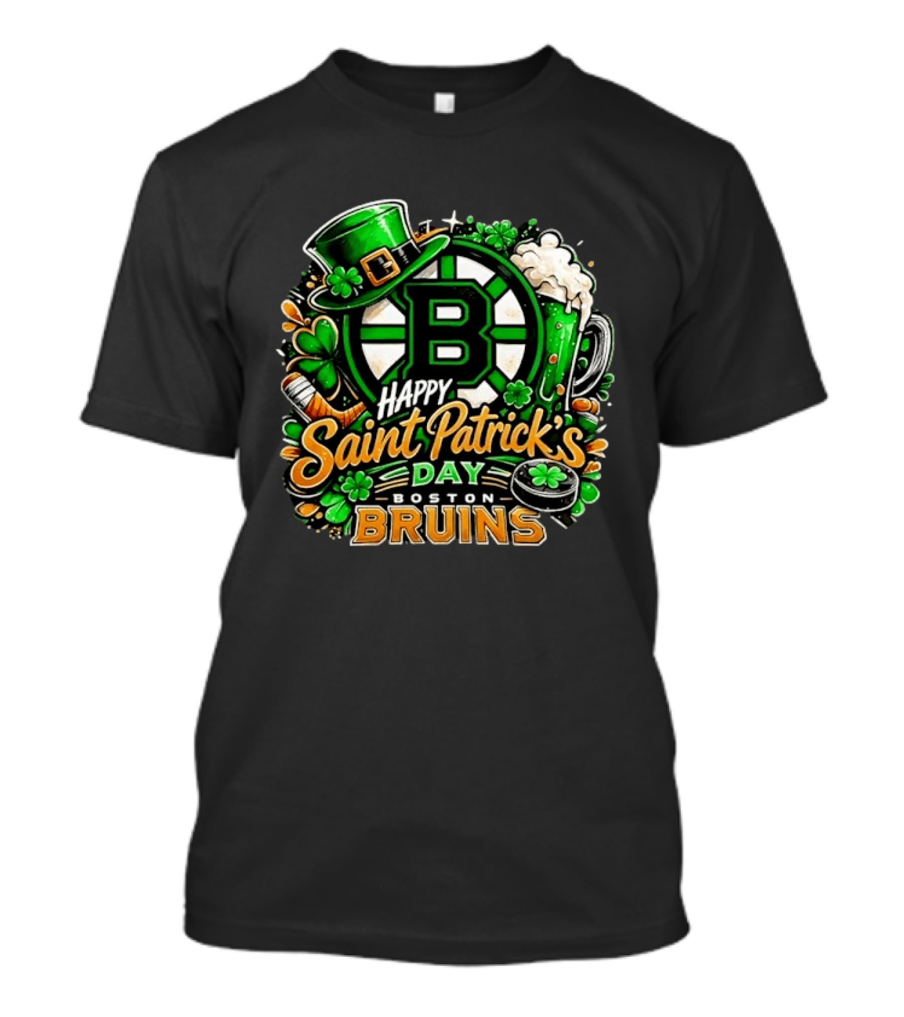 Boston Bruins St. Patrick's Day 2026 Celebration Hockey Team Florals T-Shirt