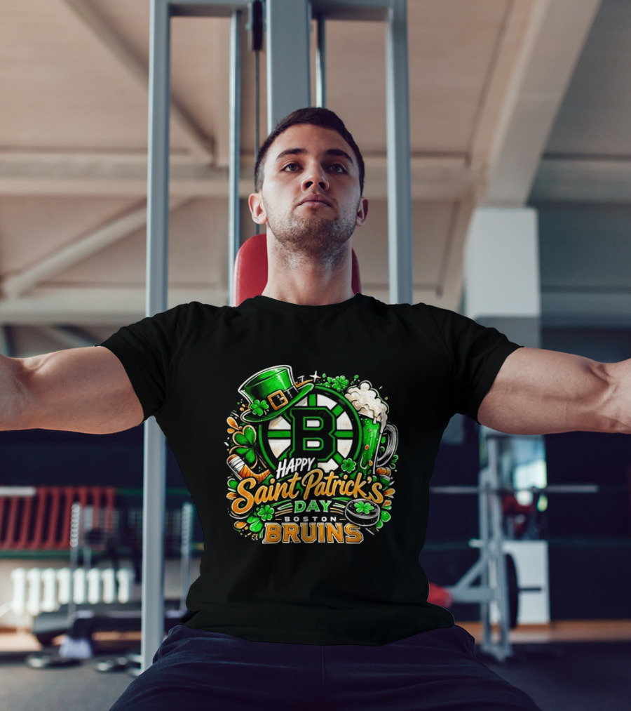 Boston Bruins St. Patrick's Day 2026 Celebration Hockey Team Florals T-Shirt