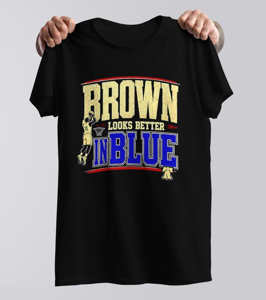 Brown Looks Better In Blue Basketball Dunk T-Shirt