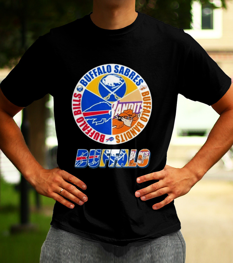 Buffalo Bills Sabres Bandits Logos Buffalo Sports Teams T-Shirt