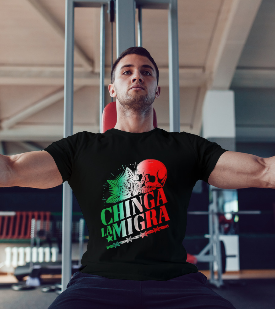 Chinga La Migra Skull Rose Immigration Reform T-Shirt