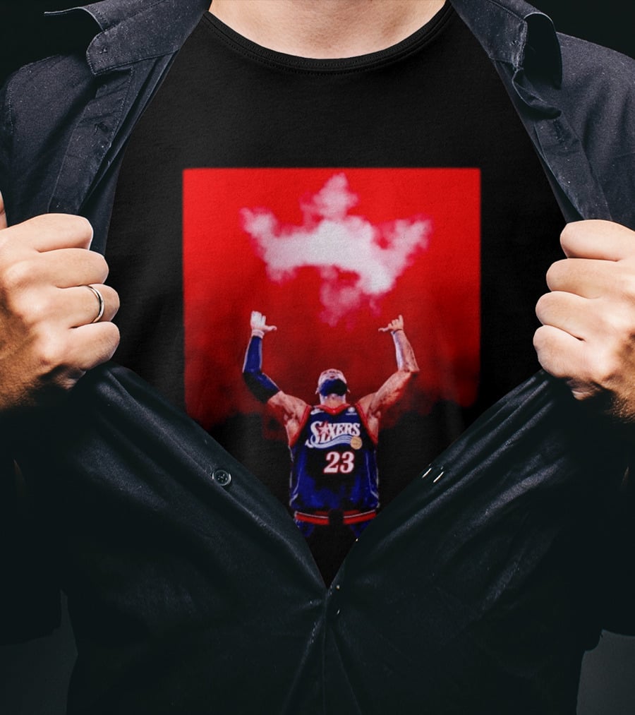 Philadelphia 76ers LeBron James Number 23 Cloud Crown T-Shirt