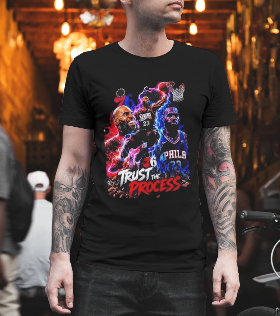 LeBron James Philadelphia 76ers 23 Trust The Process 76 Lightning Energy T-Shirt