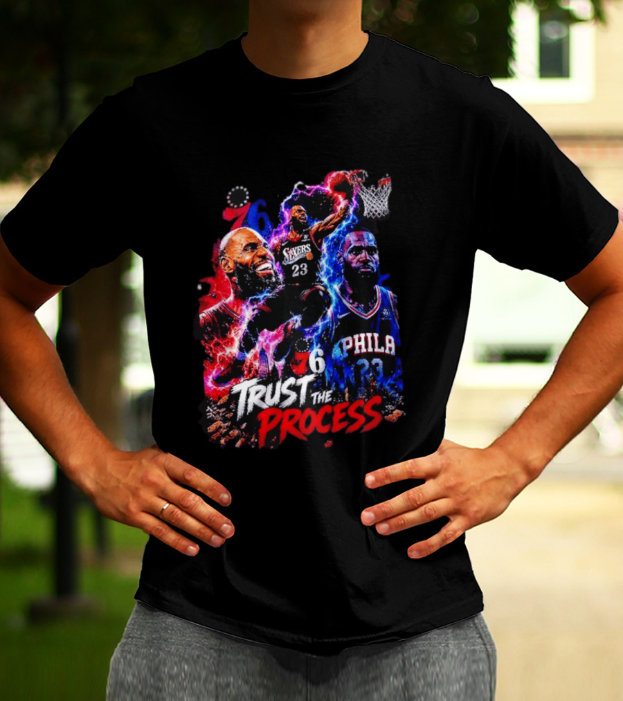 LeBron James Philadelphia 76ers 23 Trust The Process 76 Lightning Energy T-Shirt