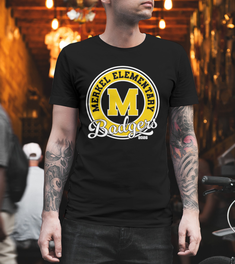 Merkel Elementary Badgers Class Of 2026 M Circle T-Shirt