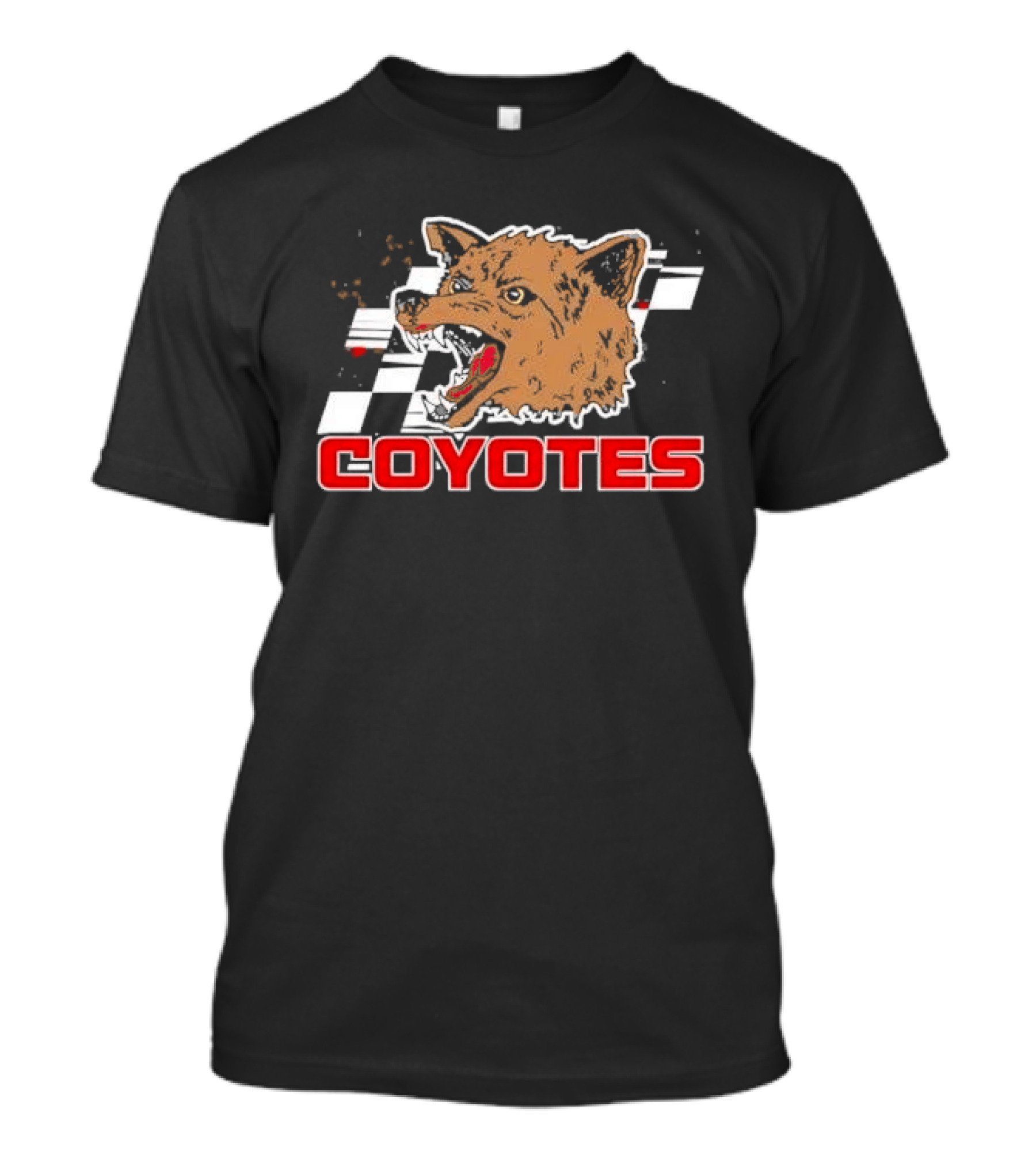 COYOTES Racing Checker Flag Head T-Shirt