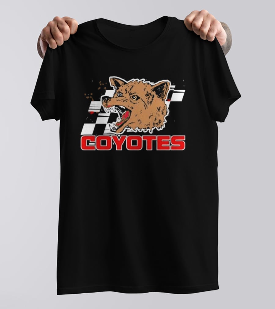 COYOTES Racing Checker Flag Head T-Shirt