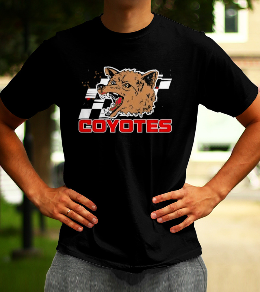 COYOTES Racing Checker Flag Head T-Shirt