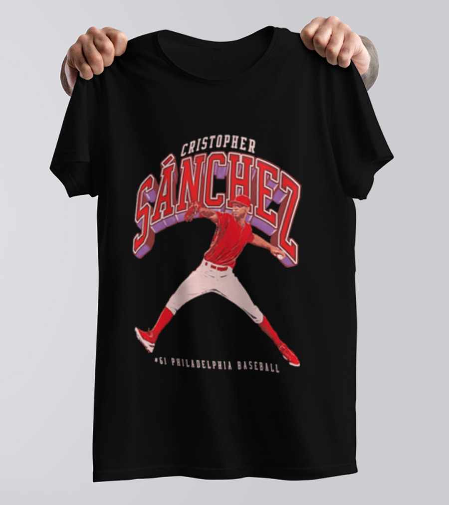 Cristopher Sánchez 61 Philadelphia Baseball Pitcher Image T-Shirt