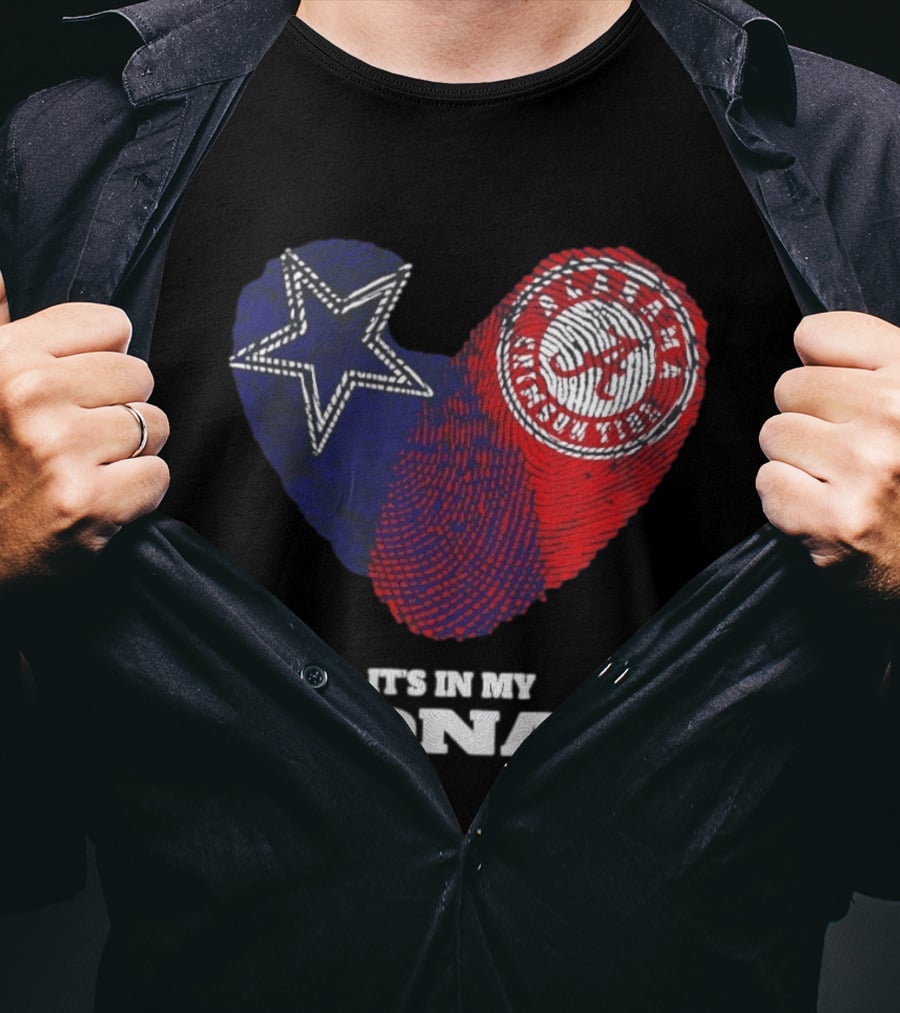 Dallas Cowboys Star And Atlanta Braves Heart It's In My DNA T-Shirt